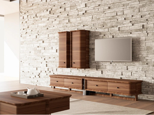 Completamente mueble de pared sala de estar Soporte para TV 2x armario de pared muebles de madera