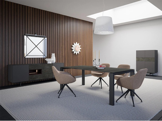 Grupo de comedor, set de comedor de 8 piezas mesa de comedor 4 sillas armario de lujo diseño de muebles