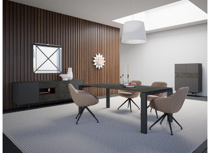 Grupo de comedor, set de comedor de 8 piezas mesa de comedor 4 sillas armario de lujo diseño de muebles
