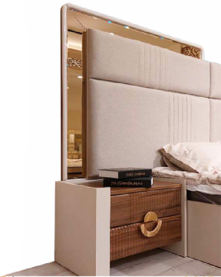 Dormitorio Set Cama doble 2x Mesitas de noche Nuevos Muebles de diseño.