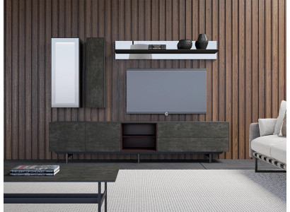 Mueble de salón moderno, soporte de TV colgante, vitrina colgante, estante de pared de lujo, muebles de salón.