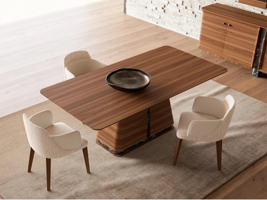 Mesa de comedor moderna con 4 sillas, conjunto de comedor, aparador, muebles de lujo y 2 espejos.
