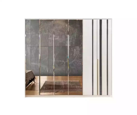 Armario de lujo de dormitorio de madera con diseño de muebles de armario de vidrio.