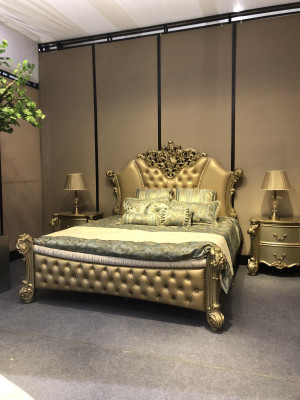 Diseño de cama cama doble camas lujo clásico barroco Chesterfield 184x214cm nuevo