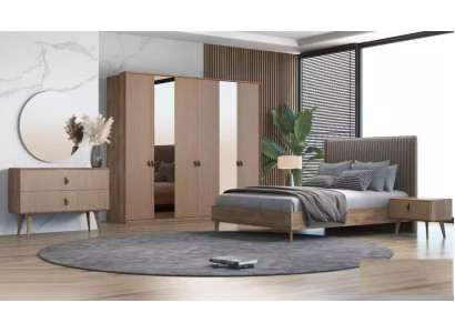 Conjunto cama 2x mesitas de noche tocador dormitorio 6 piezas Diseño moderno