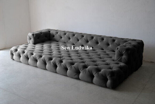 Conjunto de sofás Chesterfield Diseño Big XXL Sofá de 5 plazas Sofá tapizado Sofás