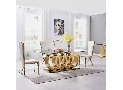 Mesa de comedor diseñador, mesas de comedor, muebles de comedor, mesa de acero inoxidable, mesas.