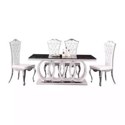 Mesa de comedor diseñador, mesas de comedor, muebles de comedor, mesa de acero inoxidable, mesas.