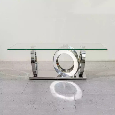Mesa de centro de metal para sofá mesa auxiliar rectangular de mesa de sofá