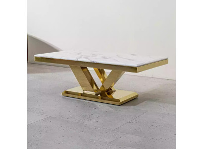 Mesa de centro Diseño Mesa Sala de estar Lujo Mesas de centro Muebles 130x70 Metal