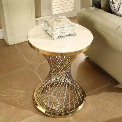 Mesa de centro Mesa auxiliar redonda Mesa de diseño Mesa de salón Acero inoxidable
