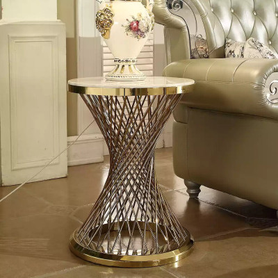 Mesa de centro Mesa auxiliar redonda Mesa de diseño Mesa de salón Acero inoxidable