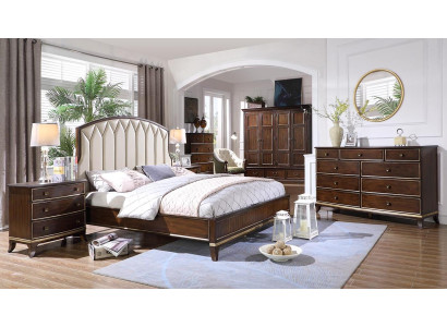 Cama 2x Mesitas de noche Cómoda Conjunto de dormitorio Diseño Lujo nuevo 4 piezas