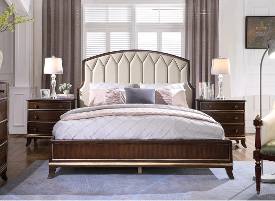 Cama 2x Mesitas de noche Cómoda Conjunto de dormitorio Diseño Lujo nuevo 4 piezas