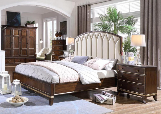 Cama 2x Mesitas de noche Cómoda Conjunto de dormitorio Diseño Lujo nuevo 4 piezas