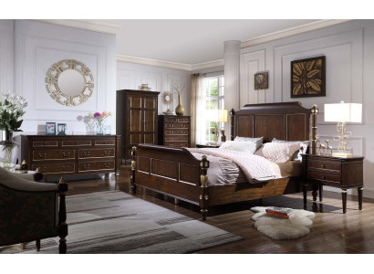 Cama 2x Mesita de noche Cómoda Juego completo de muebles de dormitorio 4 piezas Nuevo