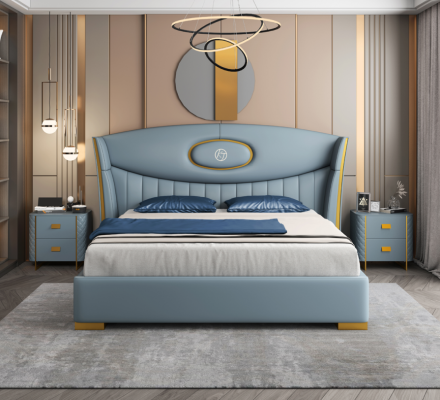 Cama Dormitorio Moderno Estructura de Cama Nuevo Diseño de Tapizado de Cama Muebles de Lujo