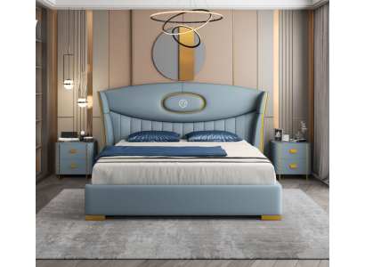 Cama Dormitorio Moderno Estructura de Cama Nuevo Diseño de Tapizado de Cama Muebles de Lujo