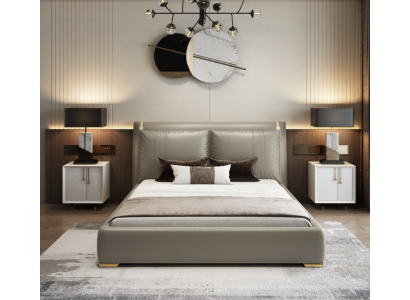 Moderna cama de habitación de lujo doble 180x200 muebles camas equipamiento