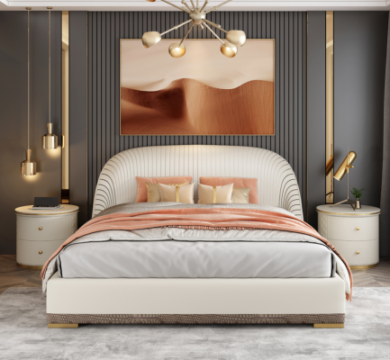 Lujo cama doble dormitorio muebles diseño hotel.
