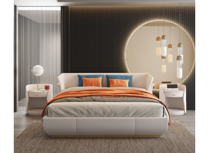 Cama acolchada de diseño de lujo, cama doble dormitorio 180x200cm Nuevo.