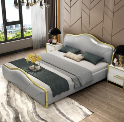 Dormitorio cama tapizada diseño lujo doble camas de hotel muebles de madera
