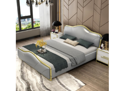 Dormitorio cama tapizada diseño lujo doble camas de hotel muebles de madera