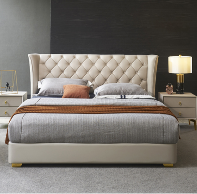 Chesterfield Design Cama Dormitorio Acolchada de Cuero Artificial 180x200 Nuevo