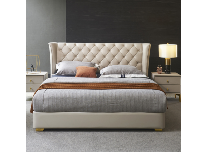 Chesterfield Design Cama Dormitorio Acolchada de Cuero Artificial 180x200 Nuevo
