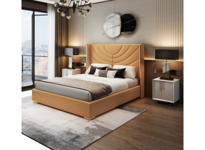 Diseño cama doble 180x200cm muebles de hotel de lujo dormitorio acolchado
