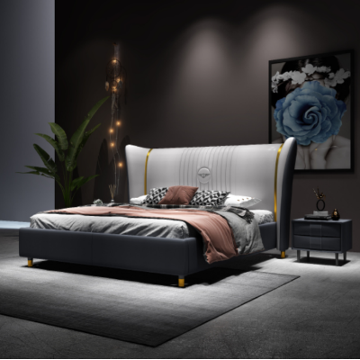 Cama de lujo de madera cama tapizada dormitorio 180x200cm cama doble hotel nueva