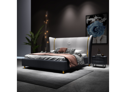 Cama de lujo de madera cama tapizada dormitorio 180x200cm cama doble hotel nueva