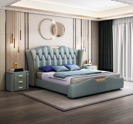Cama Camas Doble Hotel Lujo Acero inoxidable Moderno Diseñador Habitación