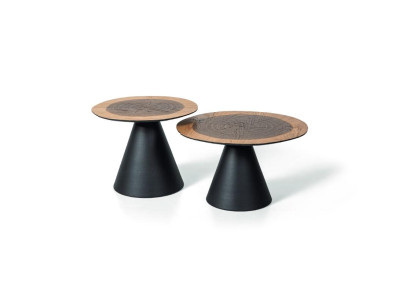 Lujo Doble Set 2x Mesa de centro de madera estilo Muebles de sala Mesa negra