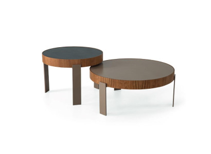 Set de mesa de centro de diseñador 2x mesas de centro Sala de estar Muebles de madera Moderno Mesas redondas