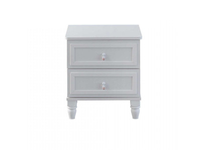Consolas de noche de madera moderna blanca para dormitorio de niñas.