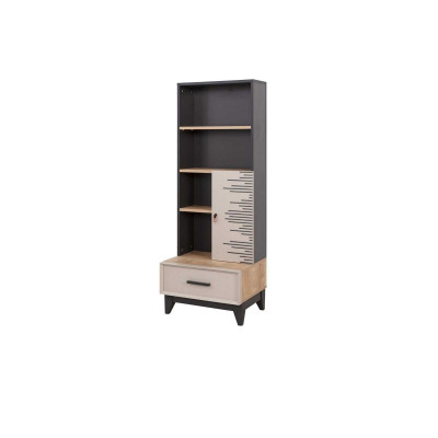 Estantería de libros Armario Habitación infantil Estante Madera Armario de madera Gris Oficina