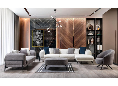 Conjunto de sala de estar 3 piezas sofá en forma de L sofá de tres plazas sillones tapizados sillón nuevo.