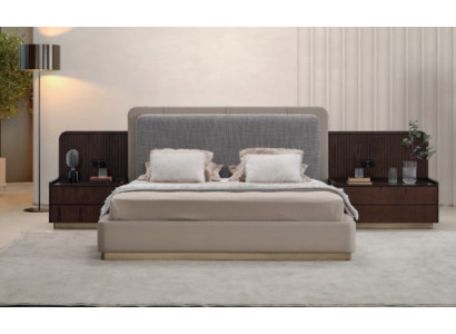 Set de dormitorio Lujo Cama completa + 2 mesitas de noche 3 piezas Set Moderno