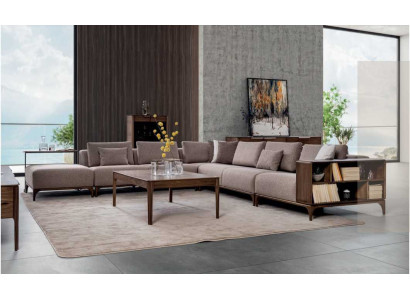 Conjunto de sala de estar de lujo de 2 piezas Sofá en forma de L con mesa de centro Diseño moderno.