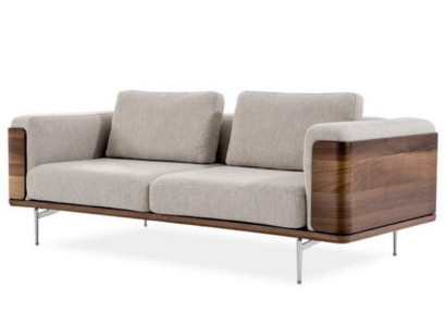 Sofá de lujo color gris para la sala de estar, tapizado en tela para 5 personas.