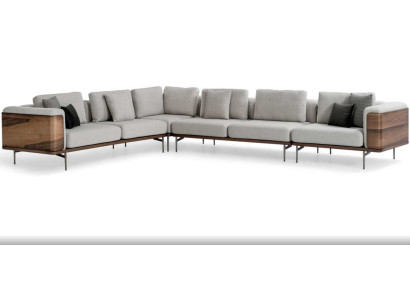 Sofá esquinero de salón en forma de L de madera moderno con un diseño de lujo - sofá esquinero.