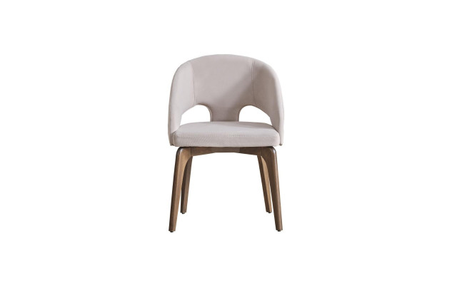 Silla de comedor blanca Sillón elegante Butacas tapizadas Pies de madera modernos
