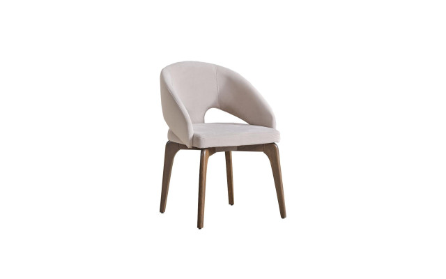 Silla de comedor blanca Sillón elegante Butacas tapizadas Pies de madera modernos