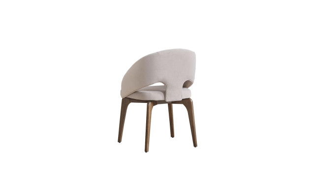 Silla de comedor blanca Sillón elegante Butacas tapizadas Pies de madera modernos