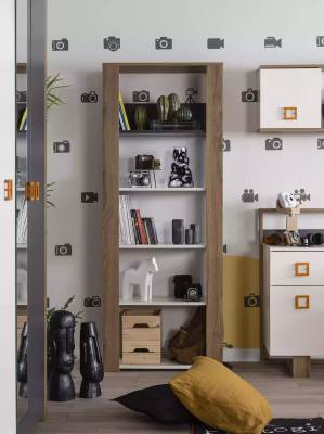 Juego de cama para niños Muebles para niños Habitación infantil Cama Madera Gris Conjunto de 9 piezas.