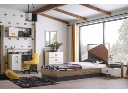 Marco de la cama Cama para niños Muebles infantiles Habitación infantil Cama Madera Gris Set de 6 piezas