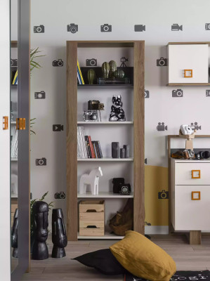 Cama completa Muebles para niños Cama infantil Habitación infantil Madera Gris Juego de 4 piezas