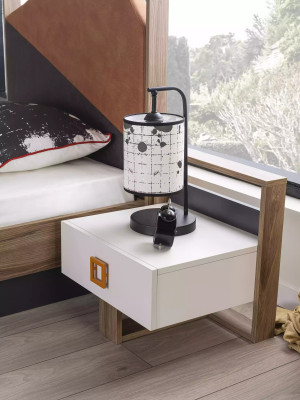 Cama completa Muebles para niños Cama infantil Habitación infantil Madera Gris Juego de 4 piezas