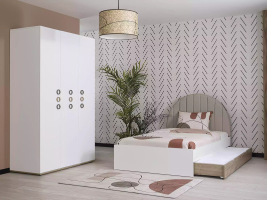 Estructura de cama cama infantil muebles infantiles habitación infantil cama madera blanco moderno.